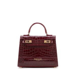 Teddy Blake Kim Croco 9" - Bordeaux Croc-Embossed Bag